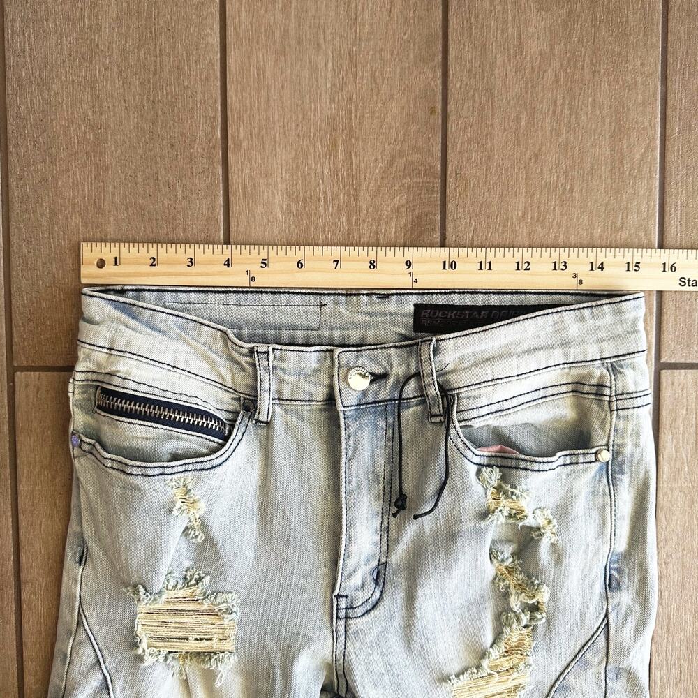 Rockstar Original Slim Cargo Stacked Flare Stretch Jeans 30X36 Y2K Streetwear - Picture 8 of 11